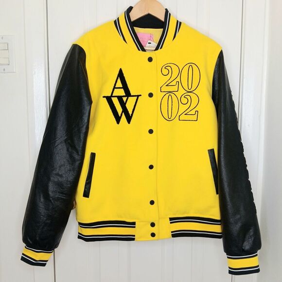 Azalea Wang Jackets & Blazers - AZALEA WANG Women’s Yellow Black Varsity Bomber Jacket Large Retro Bold NWT